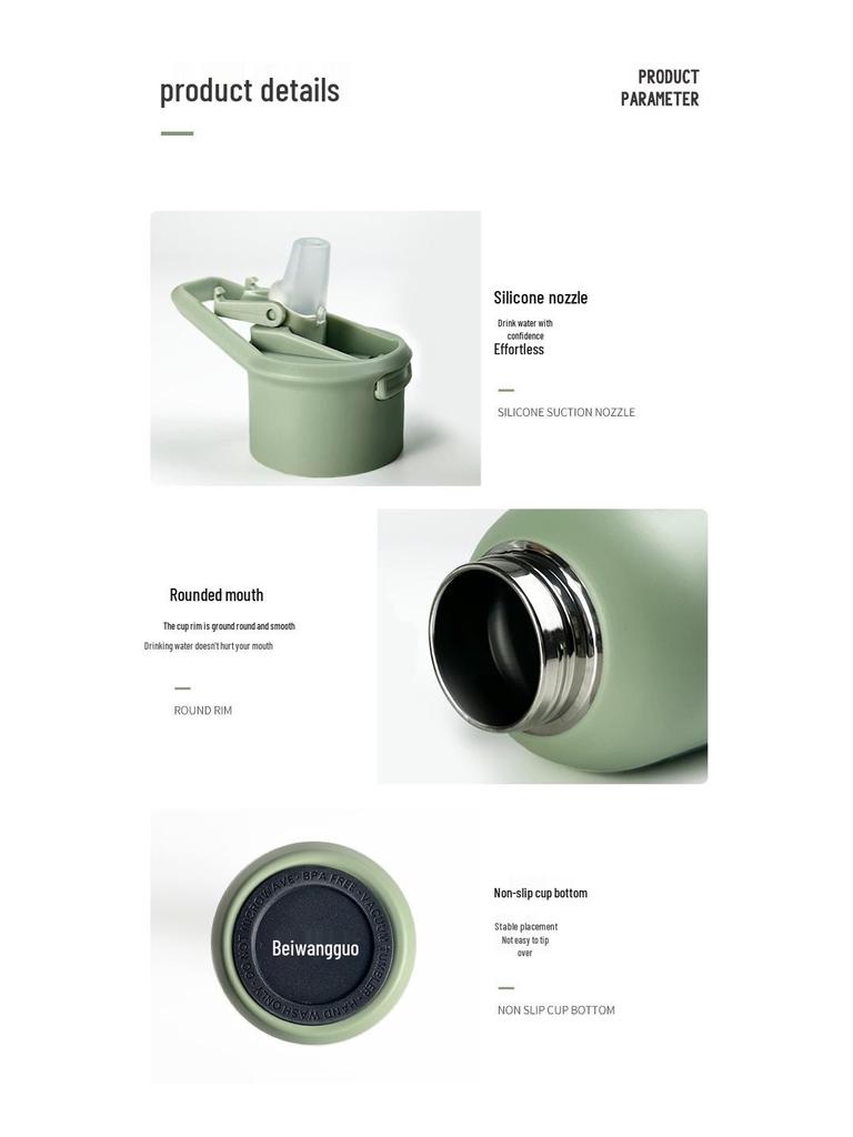 Portable Stainless Steel Vacuum Insulated Sports Water Bottle with Straw