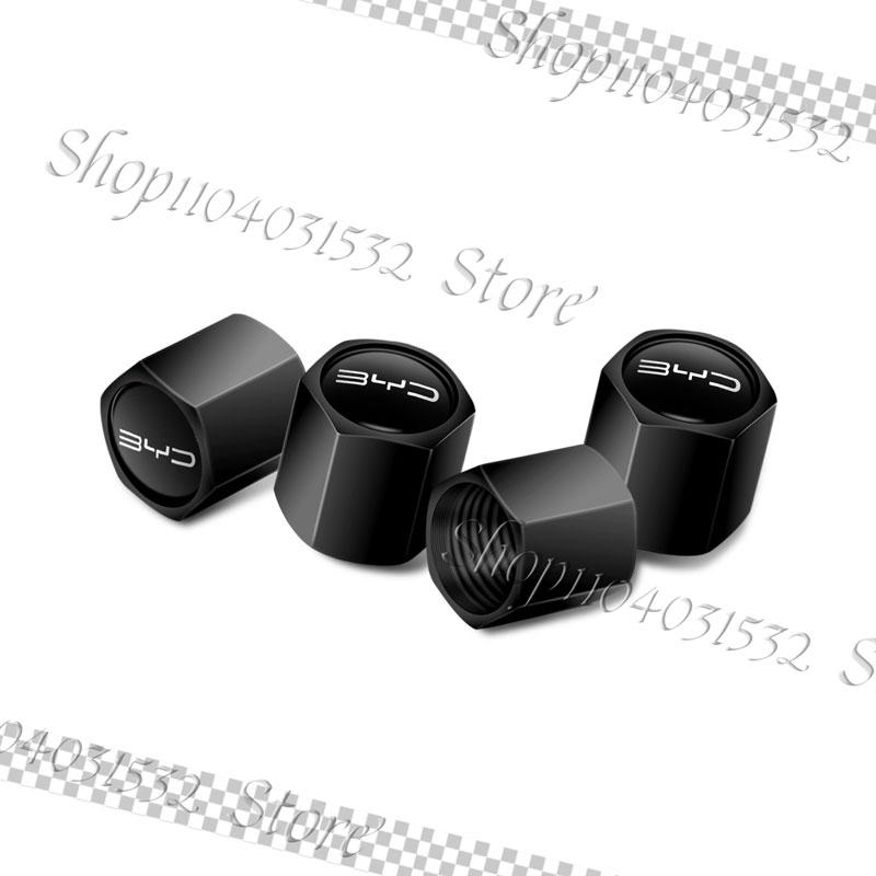 4Pcs Metal Car Styling Emblem Car Valve Caps Wheel Tires Air Tyre Stem Protective Cover For BYD Logo E5 E6 G3 G5 T3 F6 S6 Atto 3