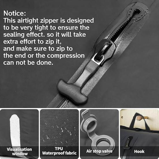 Вакуумные компрессионные пакеты с насосом Дорожные вакуумные пакеты Многоразовые водонепроницаемые компрессионные пакеты для одежды Чемоданы Рюкзаки Домашняя организация