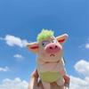 Adorable Animal Keychain Green Funny Hair Animals Pig Doll Toy Plush Pendant