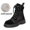 Женские сапоги из натуральной кожи, весна 2024, новые парусиновые сапоги с толстой подошвой и боковой молнией, плюшевые короткие сапоги для пустыни, женские сапоги