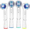 4Pcs Precision Replacement Toothbrush Heads with Caps for Oral B Electric Advance Pro Health Triumph 3D Excel Vitality