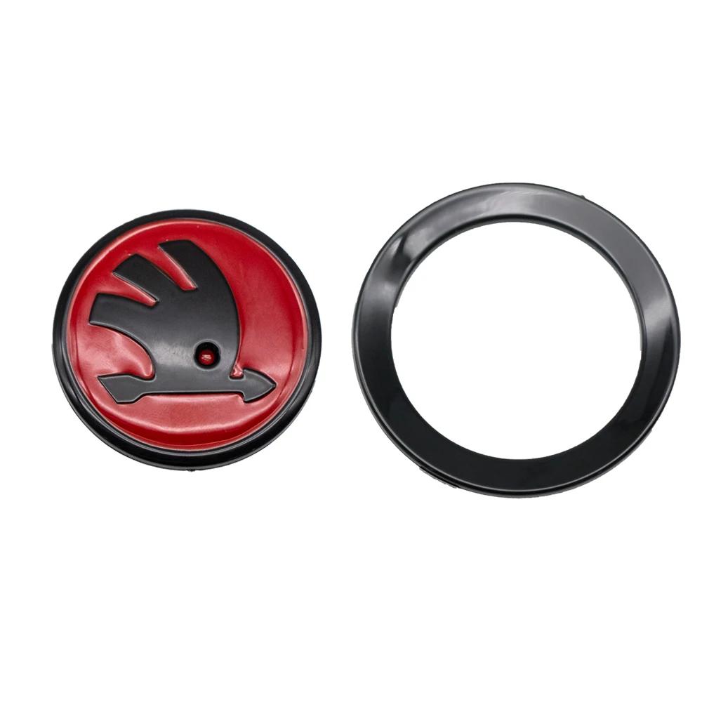 NADH5 Car Steering Wheel Badge Emblem Sticker Auto Interior Accessories For Skoda Yeti Kodiaq Octavia Karoq Kamiq Fabia Rapid Superb