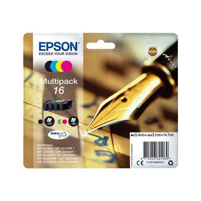 Epson Multipack T1626 - Fountain Pen - Black, Cyan, Magenta, Yellow (C13T16264012)