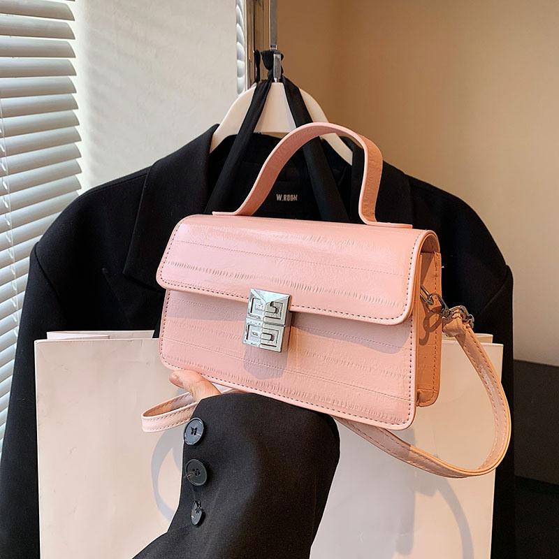 Chic Small Square Bag For Women 2024 Summer Trendy Pu Leather Crossbody Bag