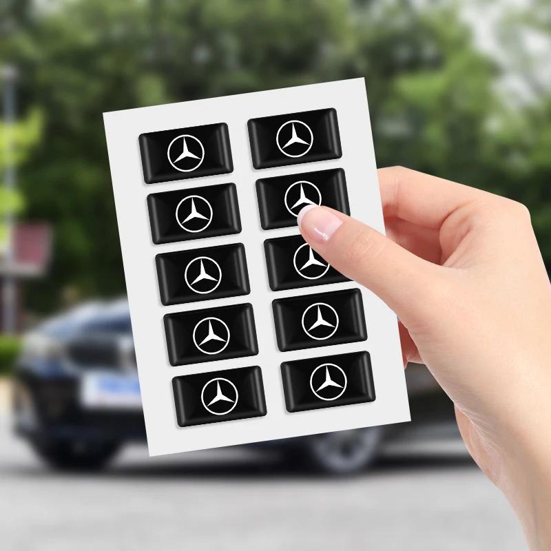 10Pcs Car Epoxy Resin Interior Sticker Car Logo Emblem Decal Decoration For Mercedes Benz W212 W213 W205 W177 W247 W176 X253 etc