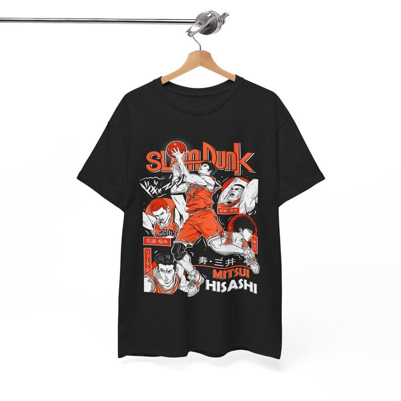 Унисекс футболка Slam Dunk из плотного хлопка - Футболка с баскетбольным принтом, Спортивная одежда для фанатов, Подарок для спортсменов, Повседневная футболка, Аниме мерч