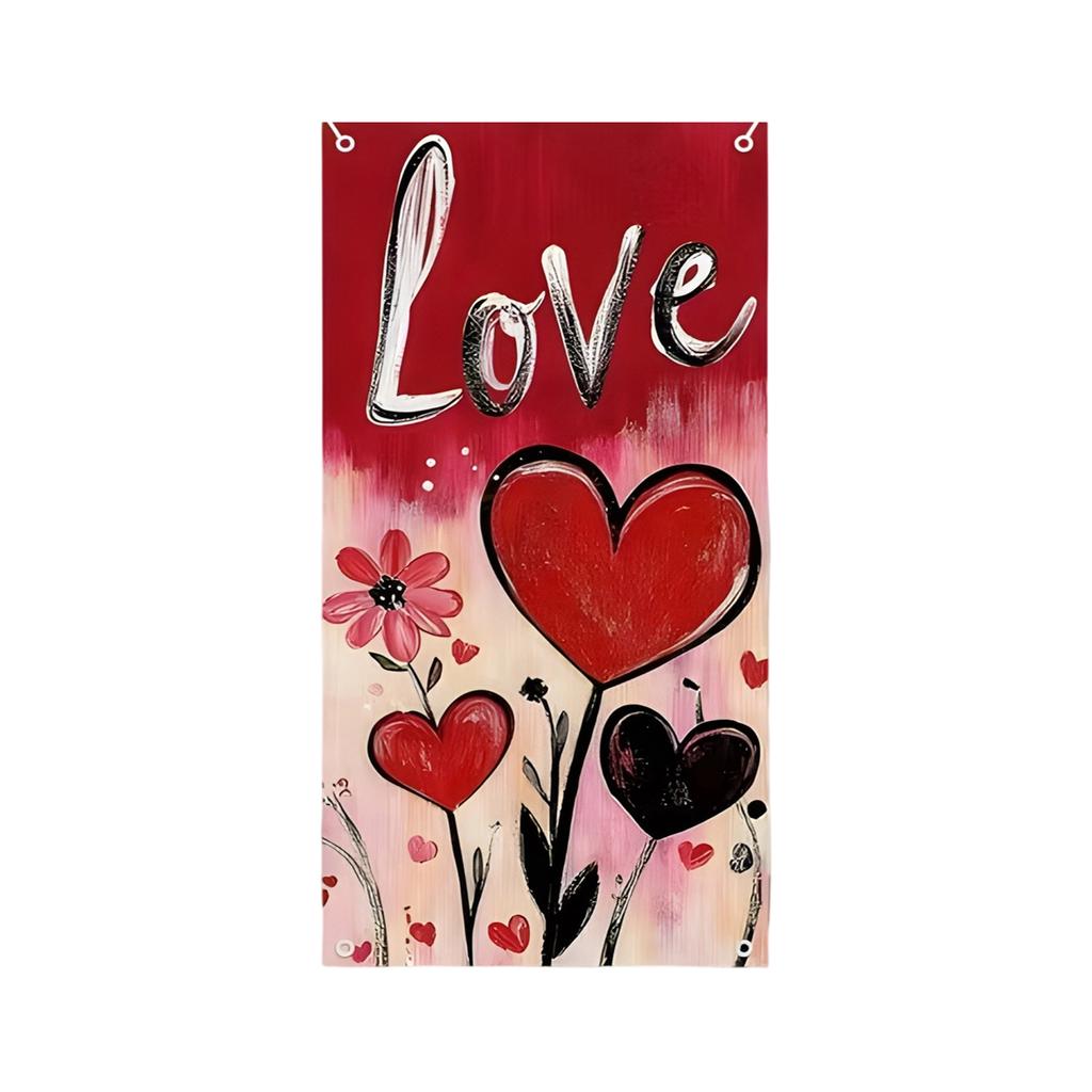 Valentine's Day Door Curtain Decoration Party Atmosphere Love Hanging Flag Decoration Door Frame Door Cover