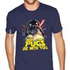 Футболки с надписью «May The Pugs Be With You» для парней, свободная футболка, мужская готическая футболка в стиле аниме, модная брендовая винтажная футболка