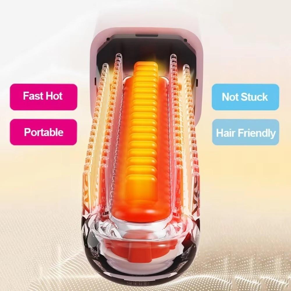 USB Charging Wireless Bangs Comb Heated Design USB Charging Brush Women Daily Styling