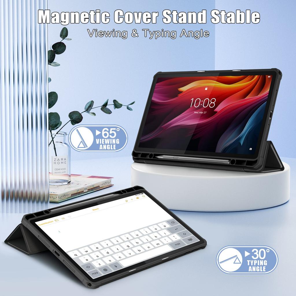 Чехол для планшета Lenovo Tab K11 Plus TB230XC с функцией автоматического перехода в режим сна/пробуждения из искусственной кожи, раскладной чехол-подставка с тройным складыванием