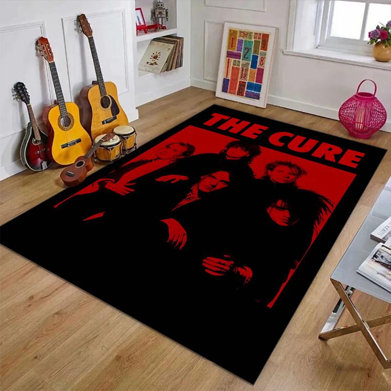 Ковер из полиэстера с изображением рок-группы The Cure, Мягкий коврик для помещений под офисное кресло, в гостиную, к компьютерному столу - Декоративный ковер для домашнего офиса
