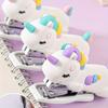 Stylish Mini White Unicorn Stapler, Multifunctional, Suitable For Office And School Supplies, Cute Stationery And Creative Gifts