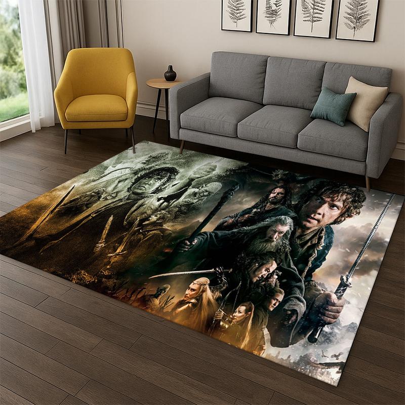 Classic L-Lord of The Rings H-Hobbit Carpet Rug for Bedroom Living Room Sofa Playroom Doormat Home Decor,Kid Area Rug Non-slip