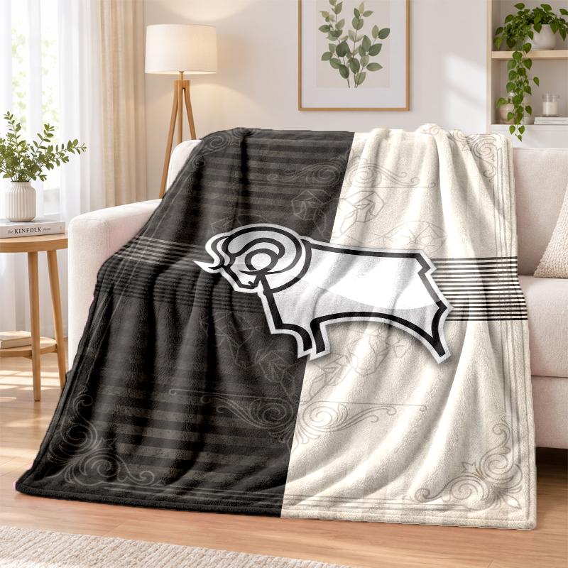 Фланелевое одеяло с принтом Derby County, теплое и уютное, плед для кровати, для домашнего декора