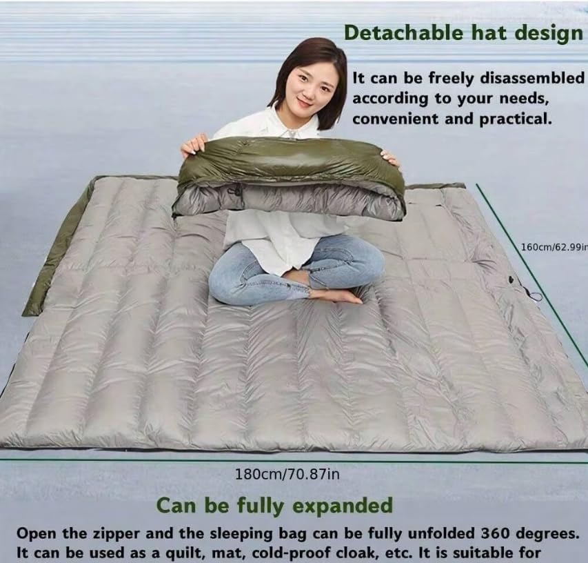 Fengzel Outdoor Спальные руки и ноги Перо Минимальная рабочая температура Подходит для трех бедствий Холодная погода Пуховый спальный мешок 1000 г пуха