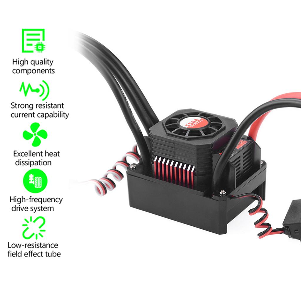 SURPASS HOBBY 120A Brushless ESC Waterproof Electric Speed Controller for 1 8 1 10 RC Truck Off road Car