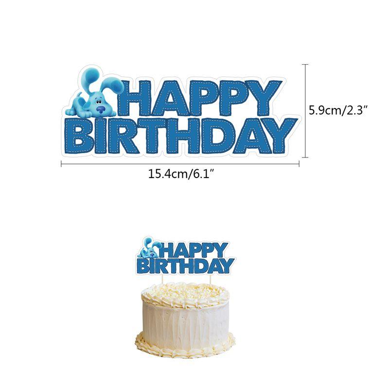 Cheerful Blue's Clues Birthday Party Decoration Set Featuring Colorful Cake Toppers And Swirls