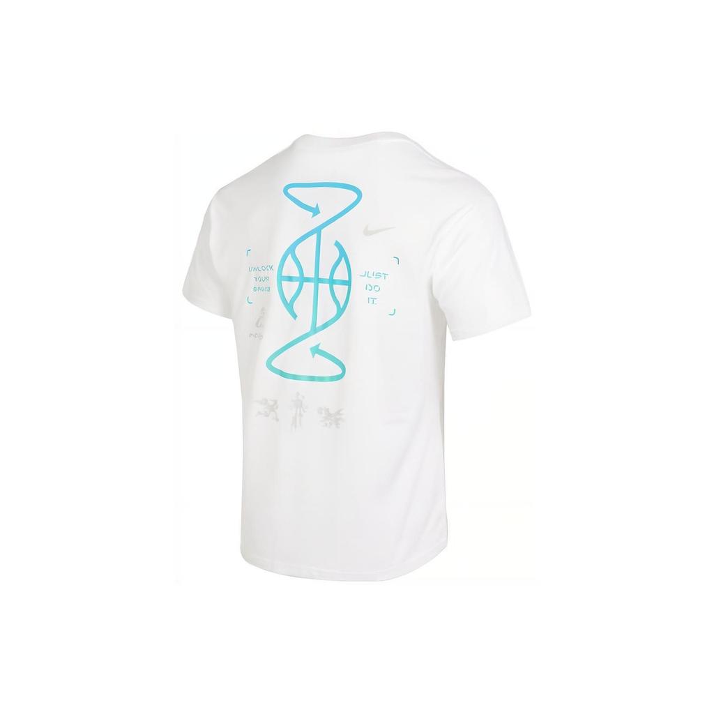 Nike SS23 High-Resistance Basketball Series American Retro Sports Crew Neck Short Sleeve T-Shirt With Drop Shoulder Men Tops White FJ7227-100