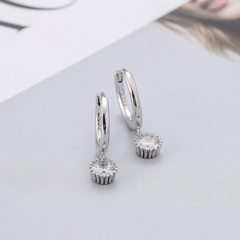 ANENJERY Цирконовые серьги-кольца с подвеской, женские простые золотые французские серьги оптом