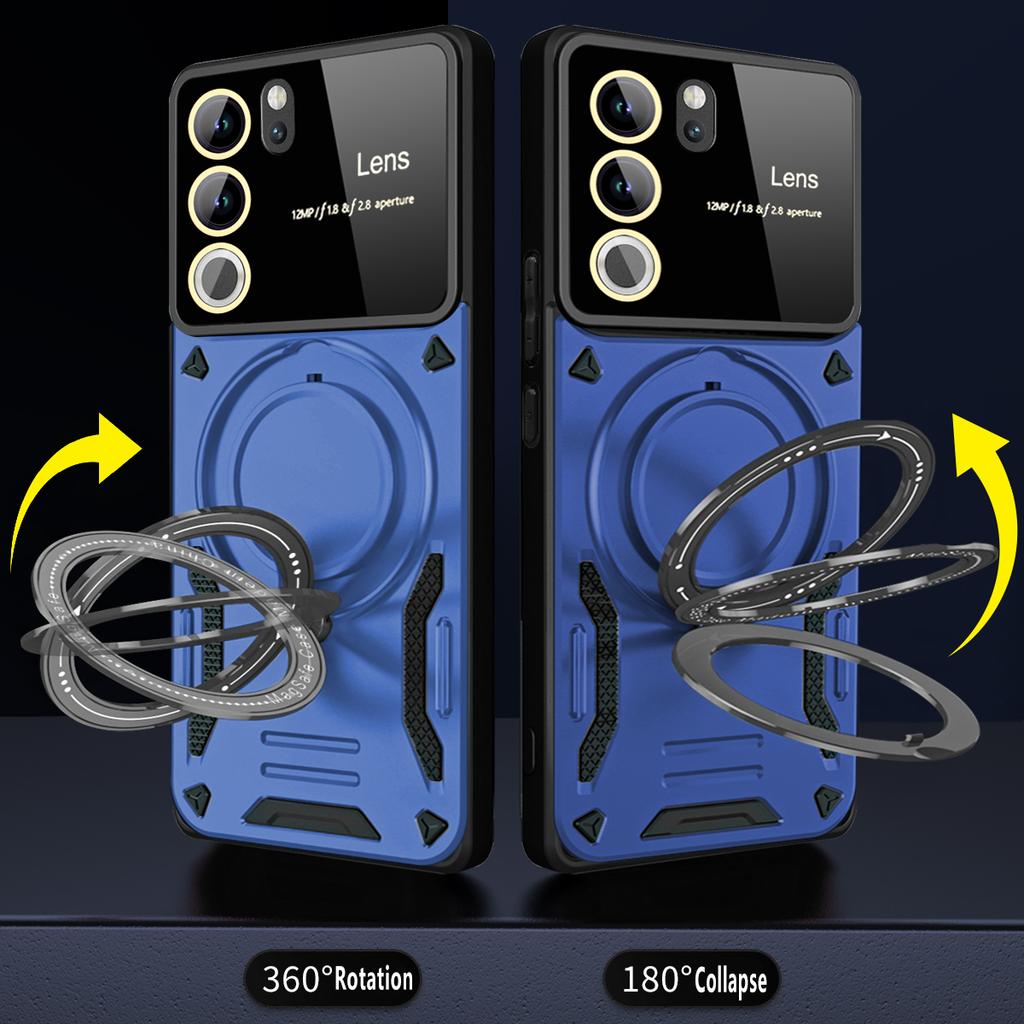Shockproof Armor Case for VIVO V25E V29 V27E S27 S17 S16 Y36 Y16 Y22S Pro 4G 5G Magnetic Ring Stand Camera Protector Phone Cover