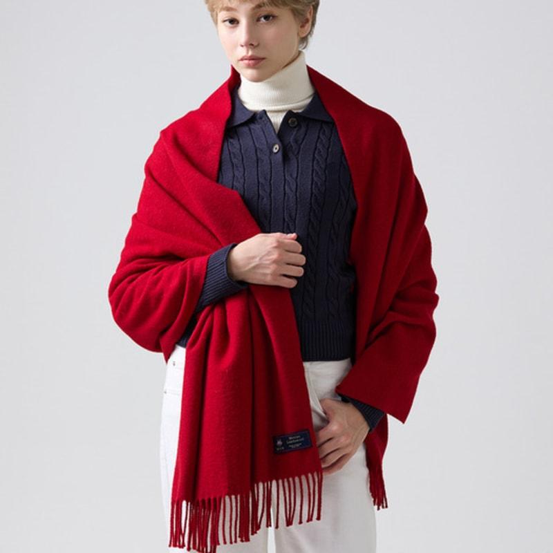 ABRAHAM MOON Merino Wool Shawl 70cm - Scarlet