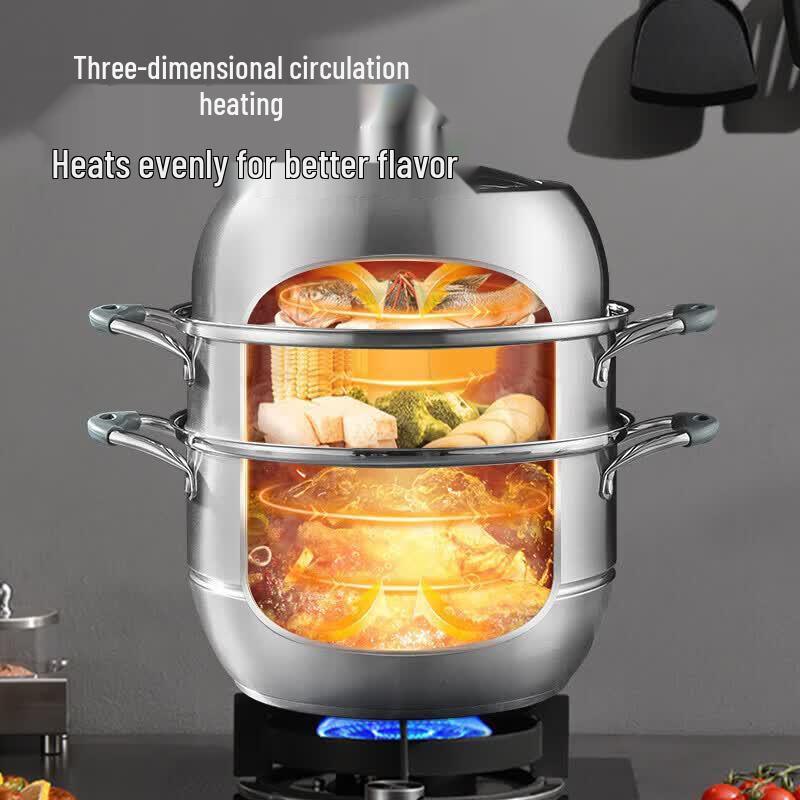 MAXCOOK 304 Stainless Steel 32cm 2-Layer Steamer Pot