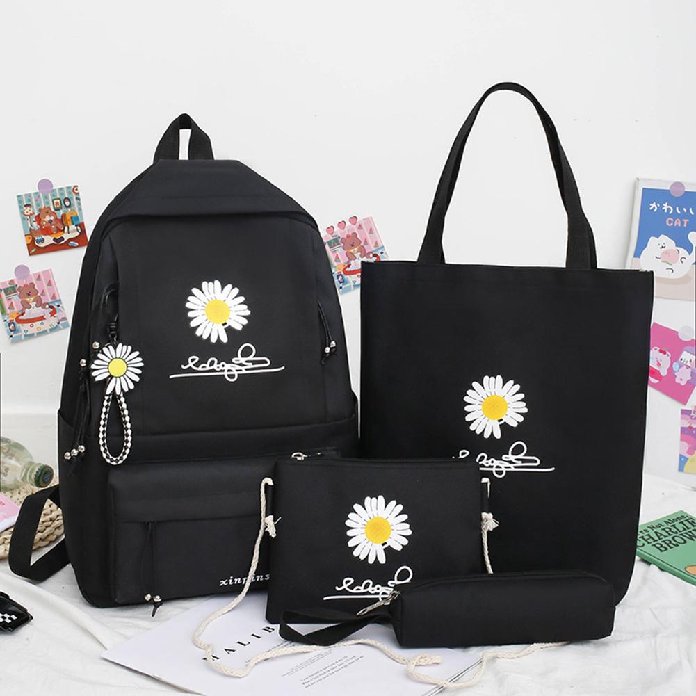 4Pcs/Set Women School Backpacks Schoolbag Canvas For Teenagers Girls Student Book Bag Boys Satchel