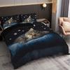 3pcs Sleeping Cat Pattern Printed Bedding Set, 1*quilt Cover+2*pillowcase, Suitable for King Bed, Single Bed for All Seasons