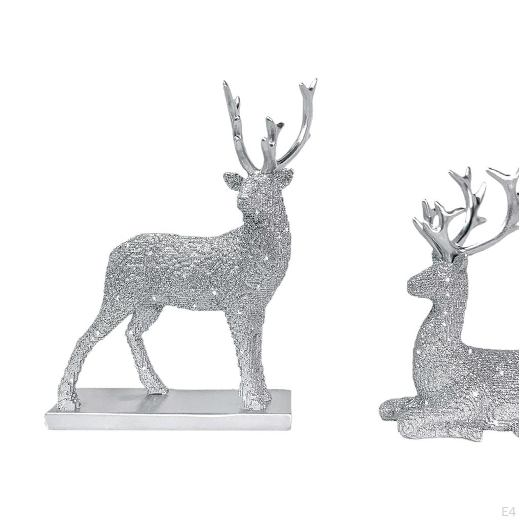 Фигурки северных оленей Поделки с оленями Декоративный забавный праздничный декор Смола Орнамент Статуэтка