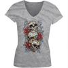 Футболка унисекс с V-образным вырезом и сахарными черепами и розами Day Of The Dead Juniors