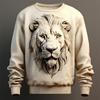 Funny 3D Lion Print Sweatshirts For Men Fashion Animal Pattern Oversized Men's Tops Casual O-neck Pullover Autumn Hoodie Clothes