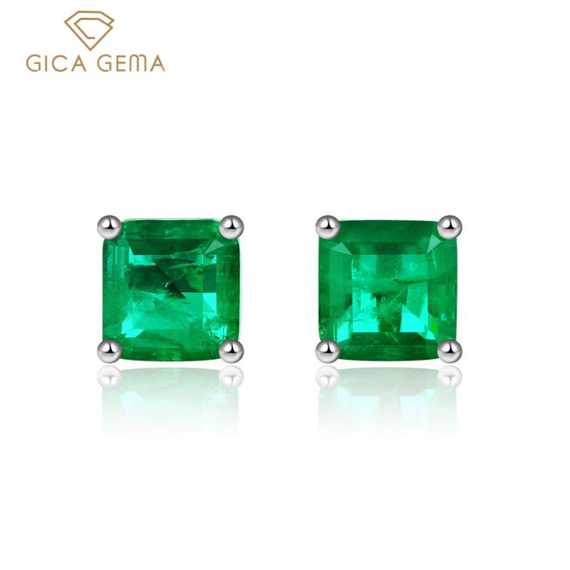 Gica Gema 925 Sterling Silver Personalized Concise Square Shape Stud Earring For Women Fine Temperament High Grade Jewelry Gift