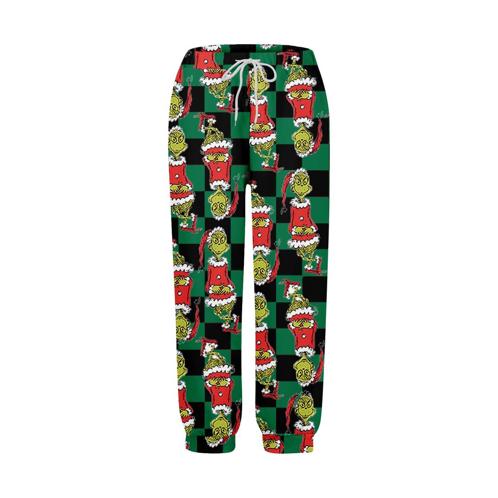 Women's Casual Fashion Home Print Velvet Sweatpants