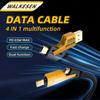 Кабель для быстрой зарядки USB Type C 4 в 1 65 Вт PD Кабель для передачи данных для Xiaomi 14 Huawei iPhone15 Быстрое зарядное устройство Многофункциональный кабель для передачи данных