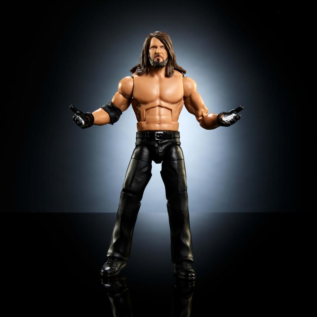 Mattel Фигурка WWE Elite с аксессуарами, Серия №116, 6-дюймовая коллекционная фигурка Эй Джей Стайлза с 25 точками артикуляции и сменными аксессуарами