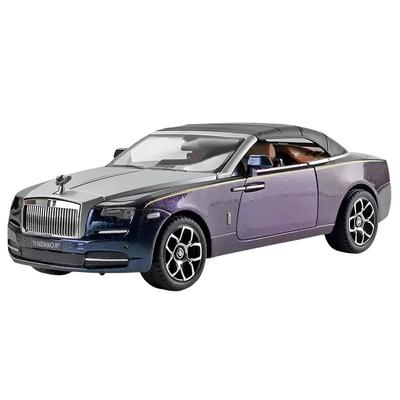 Литье под давлением 1:24 модели-игрушки Rolls-Royce Dawn с открытым верхом, из сплава, с инерционным механизмом, фиолетовые