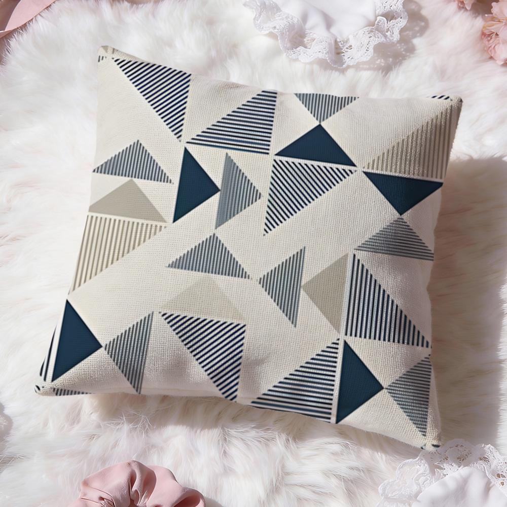 Geometric Line Texture Cushion Cover Premium Comfort Reversible Pillow Cove Two in One Design for Any Room Car Interior