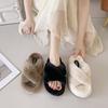 Faux Fur Thick Bottom Woolen Slippers Female Outside Wear Padded Cotton Slippers Heel Heightening Casual Comfortable Fashion Plush Women's Shoes