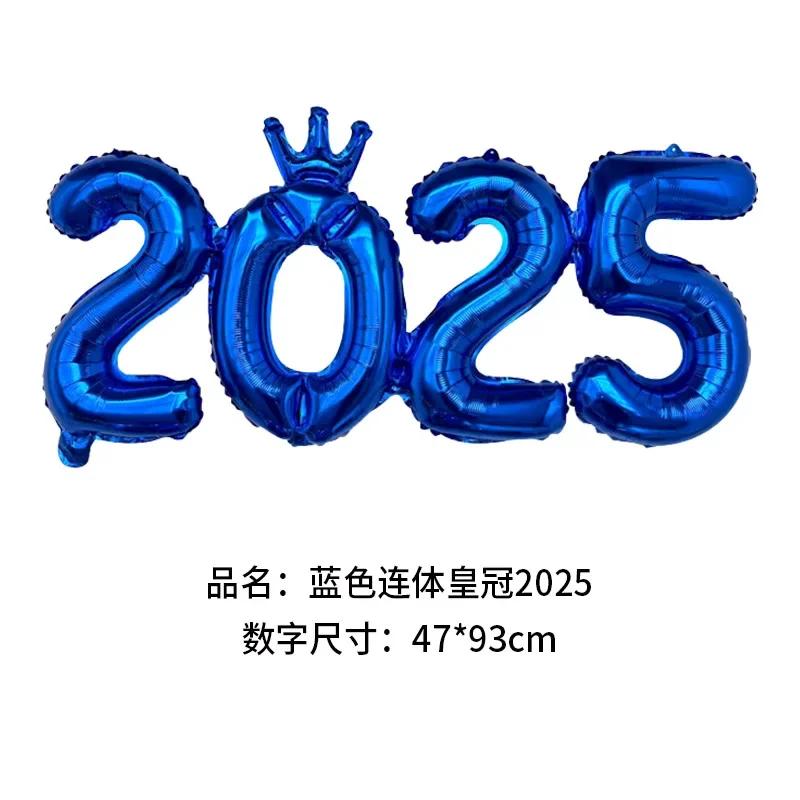2025 Фольгированные шары с короной и цифрами С Новым годом Украшение для вечеринки Фотобудка Реквизит Товары Рождественский домашний декор Навидад 2024