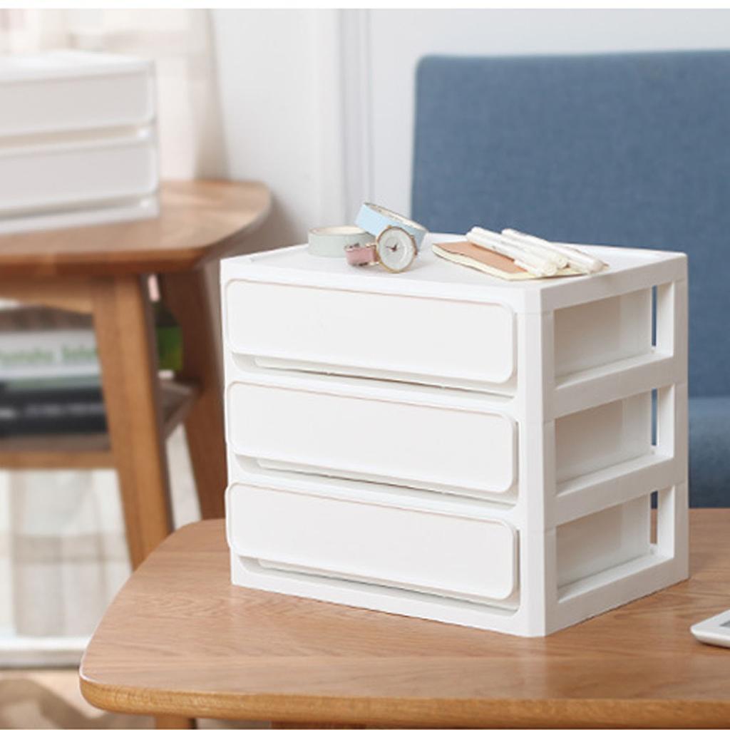 Storage Drawer Multi Layers Stackable Dustproof Desktop Storage Box Organizer for Student Dormitory Home Cosmetics 3