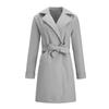 Autumn Winter Coats For Women Wool Blend Long Jackets Turn Dowmn Collar Slim Belt Bandage Outerwear Overcoat