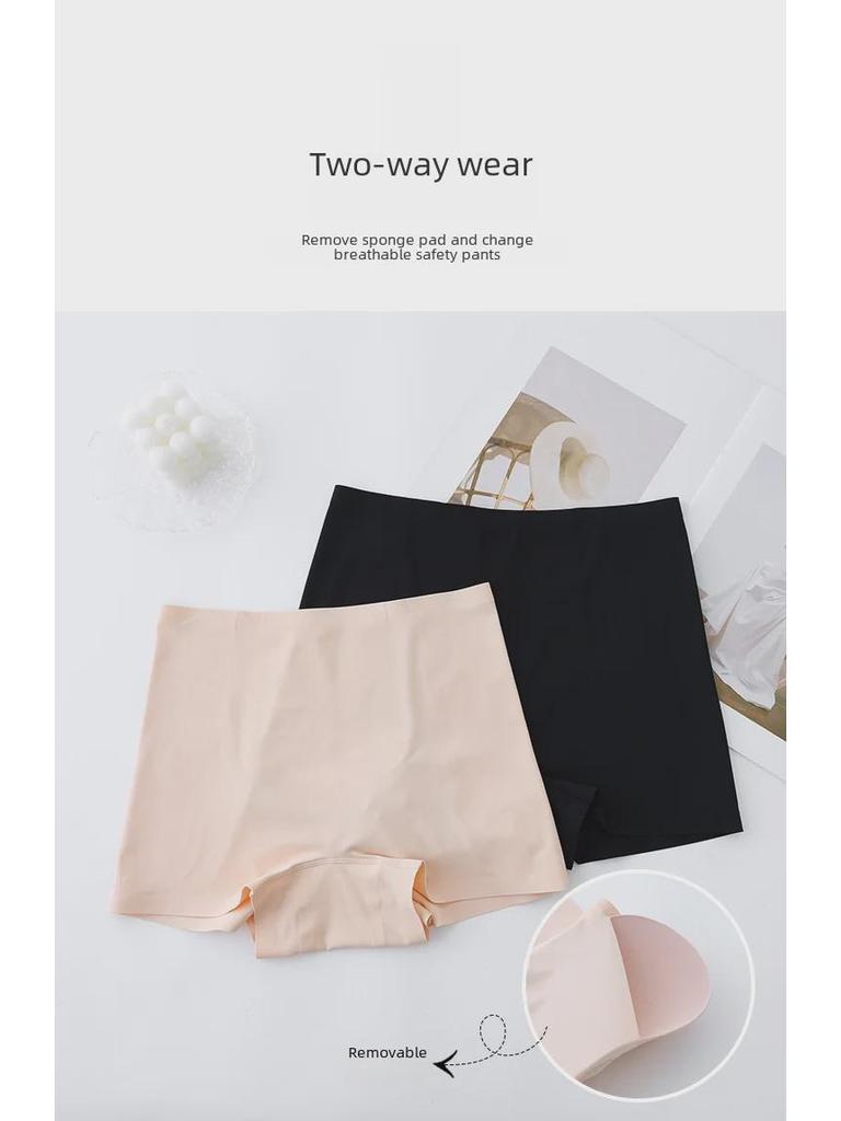 Women's Seamless Hip-Lifting Pants with Faux Buttock Pads - Peach Hip Safety Underwear