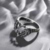 Retro Gothic Made Old Skeleton Hand Ring Punk Grunge Entertainment Metal Biker Rings for Men Hip Hop Jewelry Personality Gift