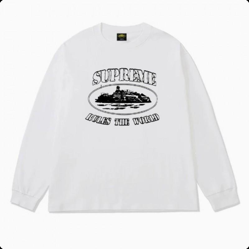 Oversized Cotton Long Sleeve T-Shirt With Bold Letter Print Unisex Streetwear Casual Top Fall