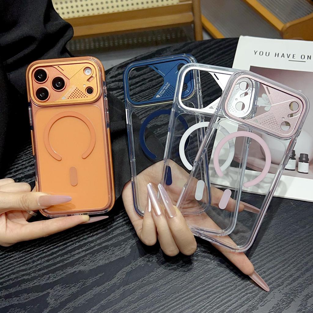 Премиальный чехол для iPhone 17 Pro Max: Двухцветный дизайн «Ледяной кристалл» с магнитной фиксацией и полной защитой от падений