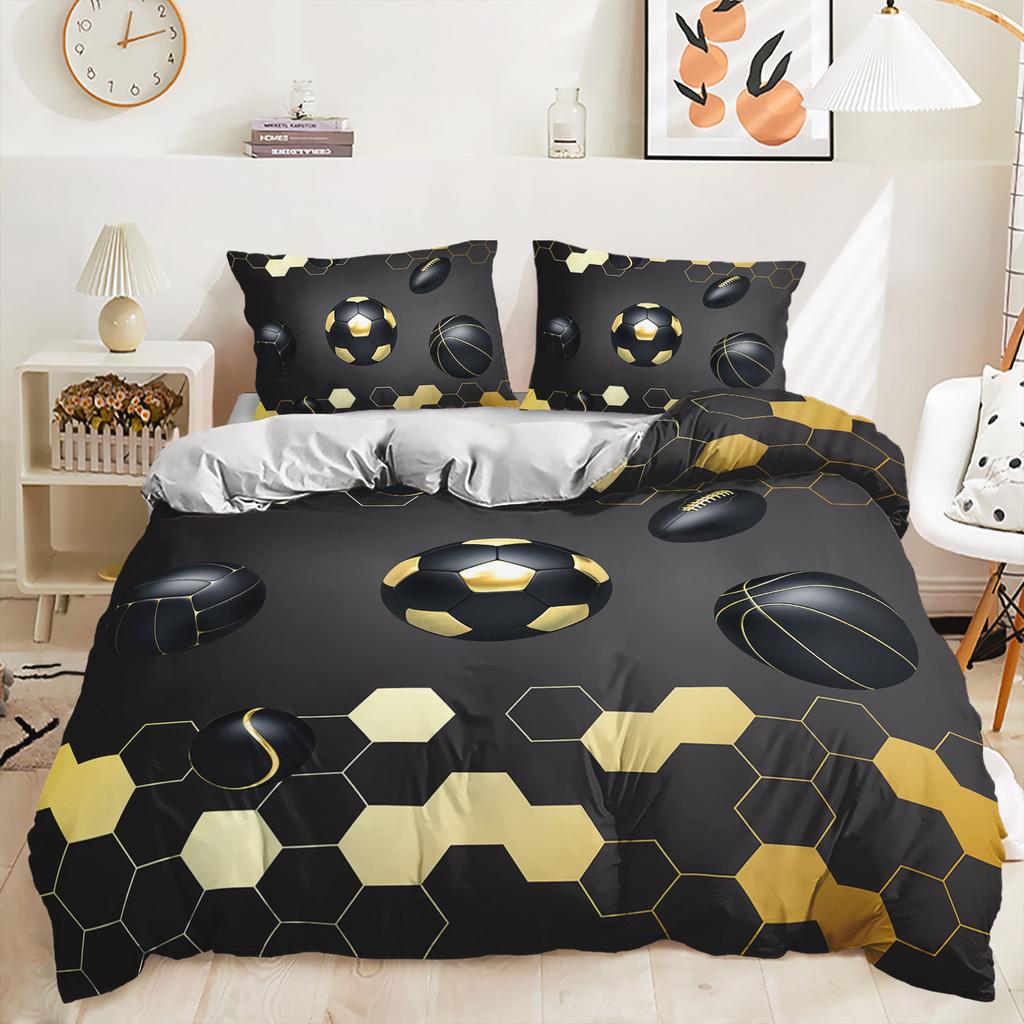 Quilt Cover Three-Piece Kit Football Sports Digital Printing Bedding
