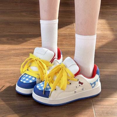 Оригинальные нишевые студенческие универсальные туфли с круглым носком, женские, в стиле ins, прилив 2025, весна и осень, новая цветовая гамма, милые туфли-хлебушки