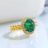 Модное кольцо из белого золота 18 карат с 2 каратным изумрудным сапфиром и граненым драгоценным камнем для женщин, юбилейное ювелирное изделие из стерлингового серебра 925 пробы