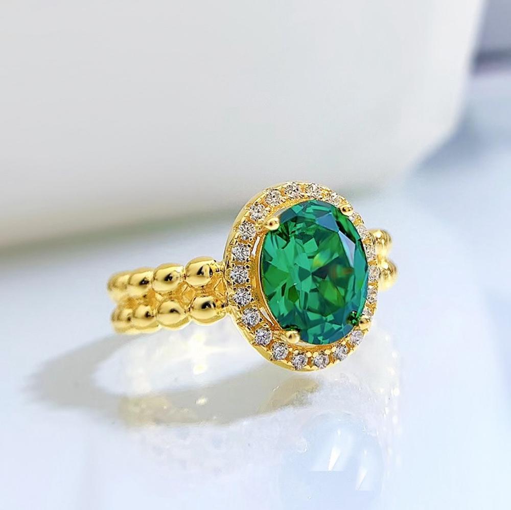Модное кольцо из белого золота 18 карат с 2 каратным изумрудным сапфиром и граненым драгоценным камнем для женщин, юбилейное ювелирное изделие из стерлингового серебра 925 пробы